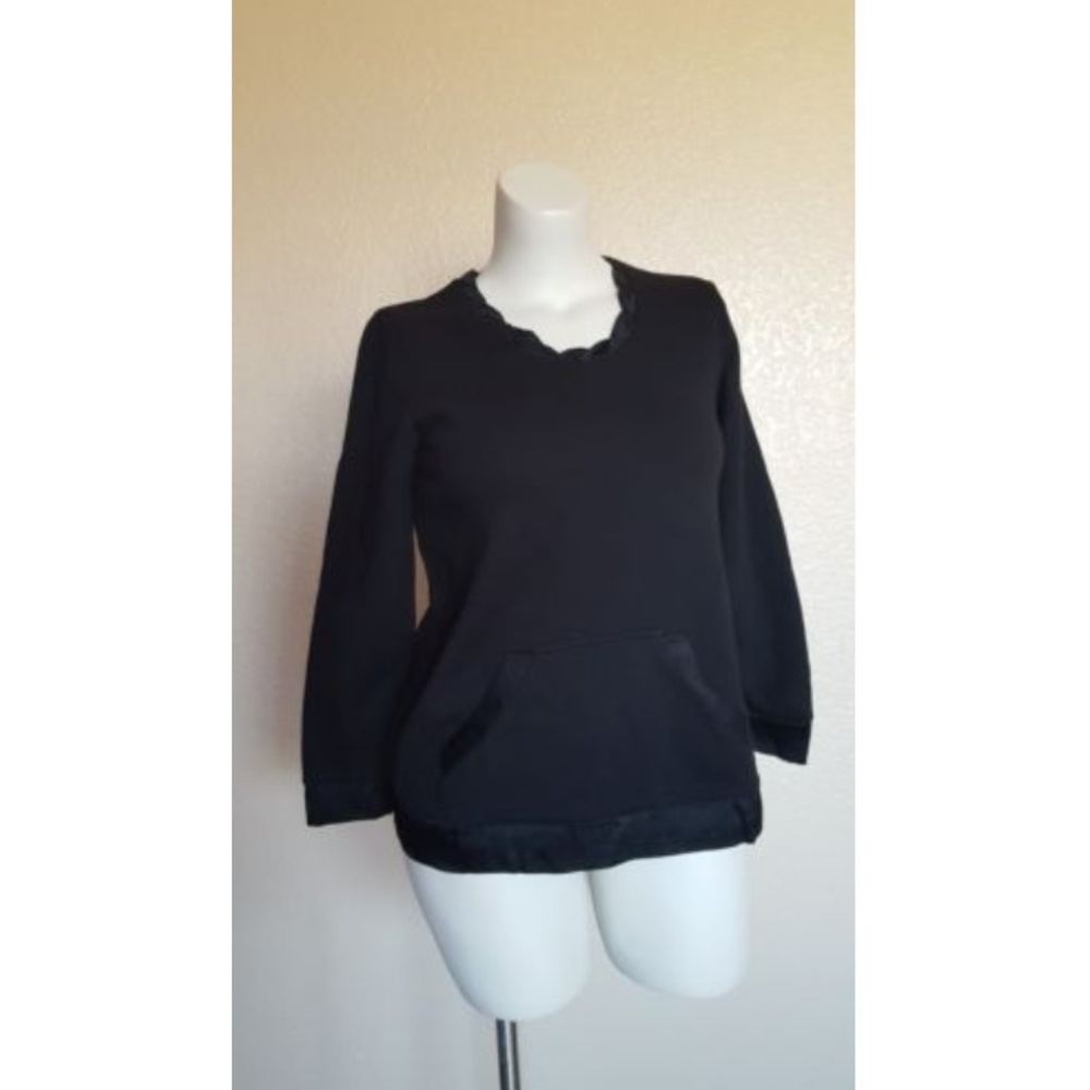 Soft Surroundings Celia Tunic Fleece Pullover Sweater Sweatshirt SP Black New
